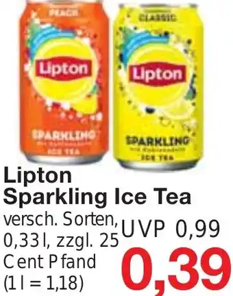 Jawoll Lipton Sparkling Ice Tea 0,33 L Angebot