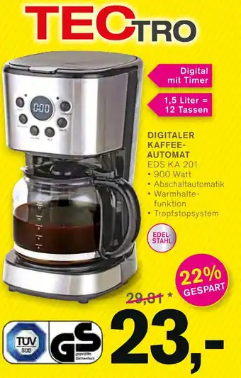 KODi TECTRO DIGITALER KAFFEEAUTOMAT EDS KA 201 Angebot