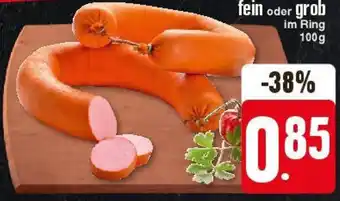 Edeka Deftige Lyoner fein oder grob 100 g Angebot