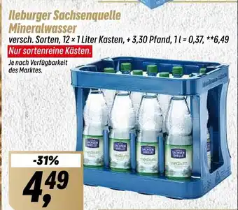 Simmel Ileburger Sachsenquelle Mineralwasser 12 x 1 Liter Kasten Angebot