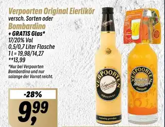 Simmel Verpoorten Original Eierlikör Bombardino 0,5/0,7 Liter Flasche Angebot