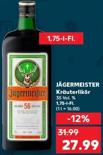 Kaufland Jägermeister Kräuterlikör 1,75 L-Fl. Angebot