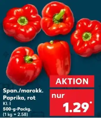 Kaufland Span./marokk. Paprika, rot 500 g Packg. Angebot