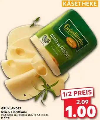 Kaufland GRÜNLÄNDER Dtsch. Schnittkäse 100 g Angebot