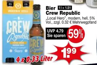 Krümet Sonderposten Bier Crew Republic 4x0,33 Liter Angebot