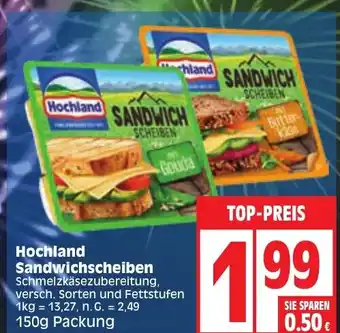 Edeka Hochland Sandwichscheiben 150g Packung Angebot