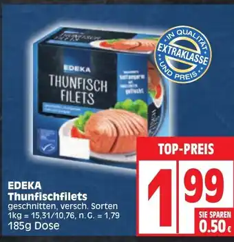 Edeka EDEKA Thunfischfilets 185g Dose Angebot