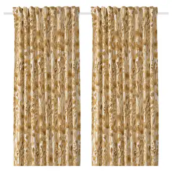 IKEA Flentimotej 2 gardinenschals, hellbeige/blumenmuster, 145x300 cm Angebot