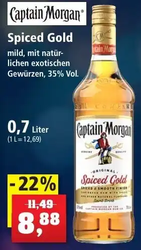 Thomas Philipps Captain Morgan Spiced Gold 0,7 Liter Angebot