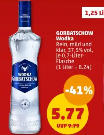 PENNY GORBATSCHOW Wodka 0,7-Liter-Flasche Angebot