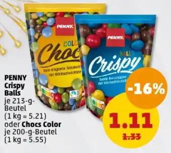 PENNY PENNY Crispy Balls 213 g Beutel oder Chocs Color 200 g Beutel Angebot