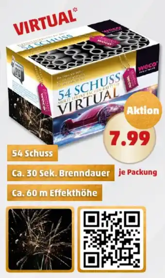 PENNY VIRTUAL 54 SCHUSS Ca. 30 Sek. Brenndauer Angebot