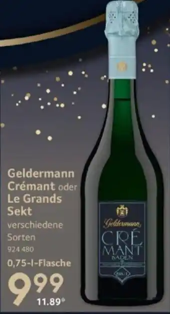 Selgros Geldermann Crémant oder Le Grands Sekt 0,75-l-Flasche Angebot