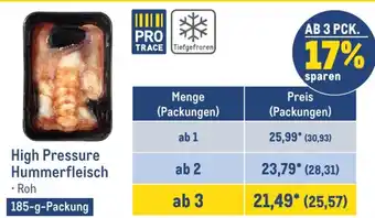 METRO High Pressure Hummerfleisch 185-g-Packung Angebot