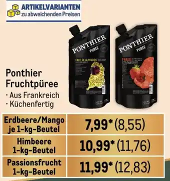 METRO Ponthier Fruchtpüree Erdbeere/Mango 1-kg-Beutel Angebot