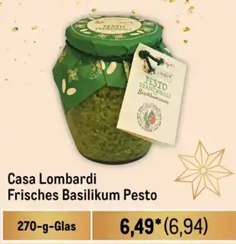 METRO Casa Lombardi Frisches Basilikum Pesto 270 g Glas Angebot