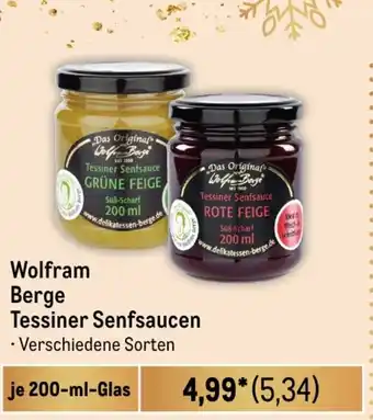 METRO Wolfram Berge Tessiner Senfsaucen 200 ml Glas Angebot