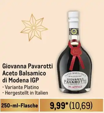 METRO Giovanna Pavarotti Aceto Balsamico di Modena IGP 250-ml-Flasche Angebot