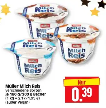 Edeka Herkules Müller Milch Reis 180 g/200 g Becher Angebot