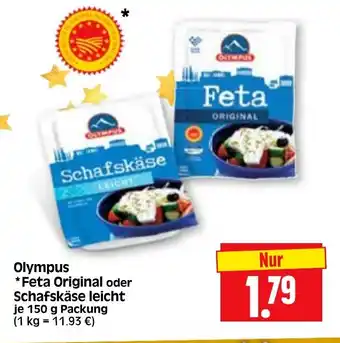 Edeka Herkules Olympus Feta Original oder Schafskäse leicht 150 g Packung Angebot