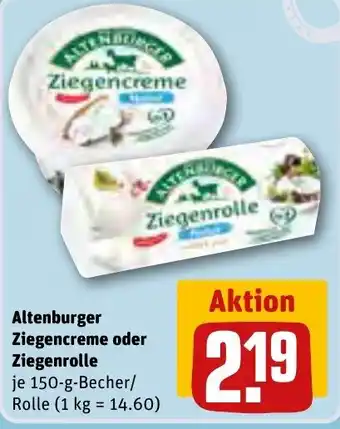 REWE Altenburger Ziegencreme oder Ziegenrolle 150 g Becher Angebot