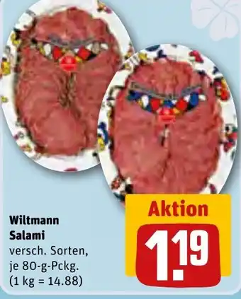 REWE Wiltmann Salami 80-g-Pckg. Angebot