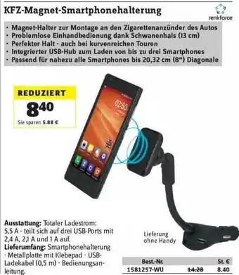 Conrad Kfz-magnet-smartphonehalterung Renkforce Angebot