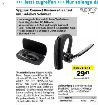 Conrad Sygonix Connect Business-headset Mit Ladebox Schwarz Angebot