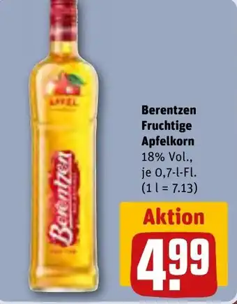 REWE Berentzen Fruchtige Apfelkorn 0,7-l-Fl. Angebot