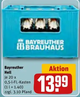 REWE Bayreuther Hell 20 x 0,5-l-Fl.-Kasten Angebot