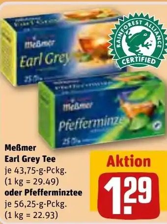 REWE Meßmer Earl Grey 43,75-g-Pckg. oder Pfefferminztee 56,25 g Pckg. Angebot