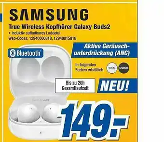 Expert Klein Samsung True Wireless Kopfhörer Galaxy Buds2 Angebot