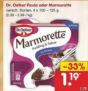 Netto Marken-Discount Dr Oetker Paula Oder Marmorette Angebot