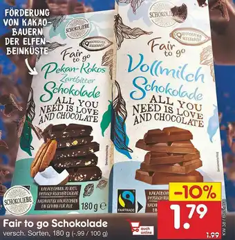 Netto Marken-Discount Fair To Go Schokolade Angebot