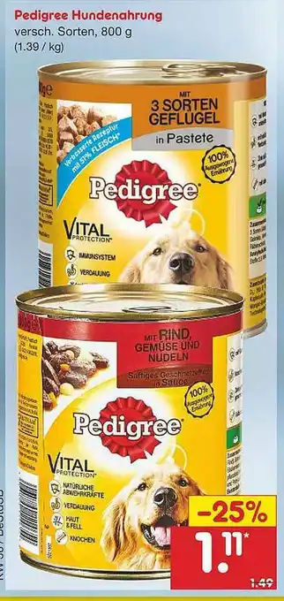 Netto Marken-Discount Pedigree Hundenahrung Angebot