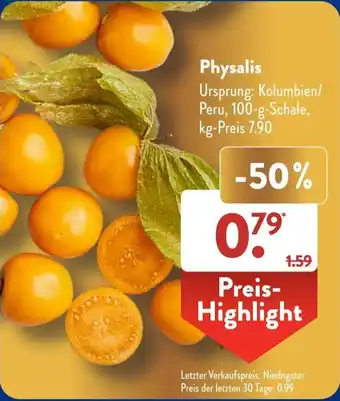 Aldi Süd Physalis 100-g-Schale Angebot