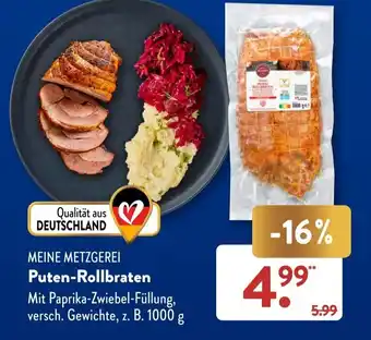 Aldi Süd MEINE METZGEREI Puten-Rollbraten Angebot