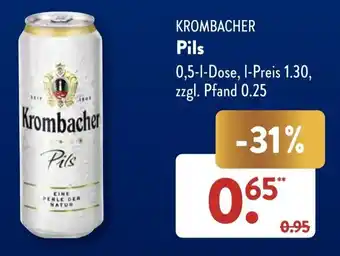 Aldi Süd KROMBACHER Pils 0,5-l-Dose Angebot