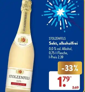 Aldi Süd STOLZENFELS Sekt, alkoholfrei 0,75-l-Flasche Angebot