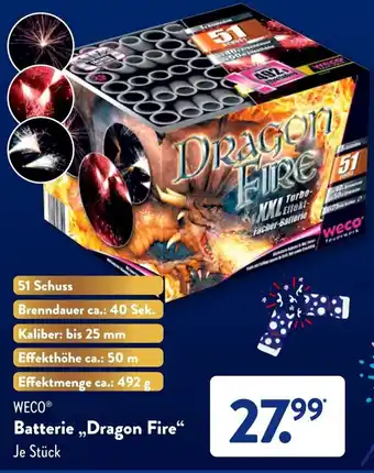 Aldi Süd WECO Batterie ,,Dragon Fire" Angebot