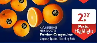 Aldi Süd NATUR LIEBLINGE KLEINE SCHÄTZE Premium-Orangen, lose Angebot