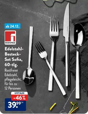 Aldi Süd Edelstahl- Besteck- Set Sofia, 60-tlg. Angebot