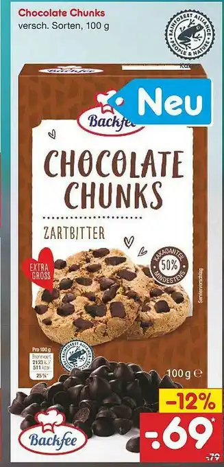 Netto Marken-Discount Chocolate Chunks Backfee Angebot