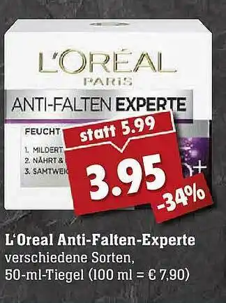 Scheck-in-Center L'oreal Anti-falten-experte Angebot