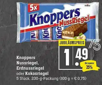 Scheck-in-Center Knoppers Nussriegel Erdnussriegel Oder Kokosriegel Angebot