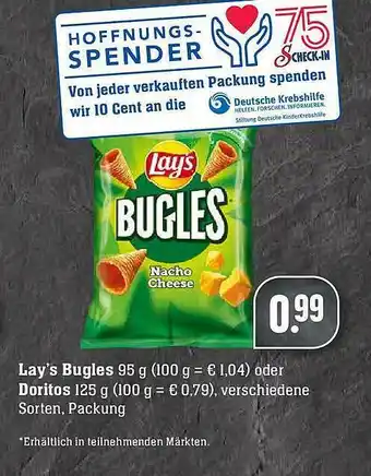 Scheck-in-Center Lay's Bugles Oder Doritos Angebot