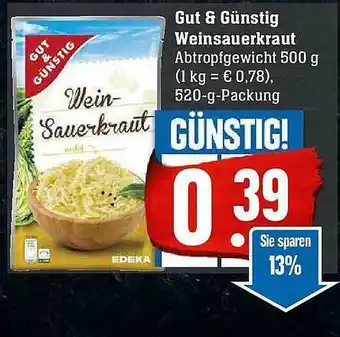 Scheck-in-Center Gut & Günstig Weinsauerkraut Angebot