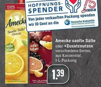 Scheck-in-Center Amecke Sanfte Säfte Oder +zusatznutzen Angebot