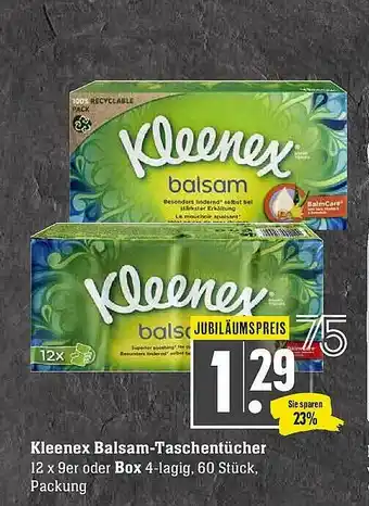 Scheck-in-Center Kleenex Balsam-taschentücher Oder Box Angebot