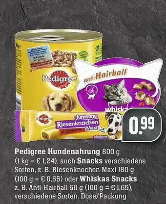 Scheck-in-Center Pedigree Hundenahrung Auch Snacks Oder Whiskas Snacks Angebot